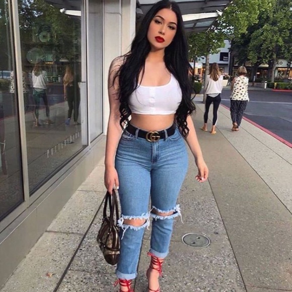 . OOTDFASH Steven High Waist Distressed Denim Jeans - Picture 8 of 16